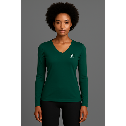 Women's Performance Long Sleeve V-Neck